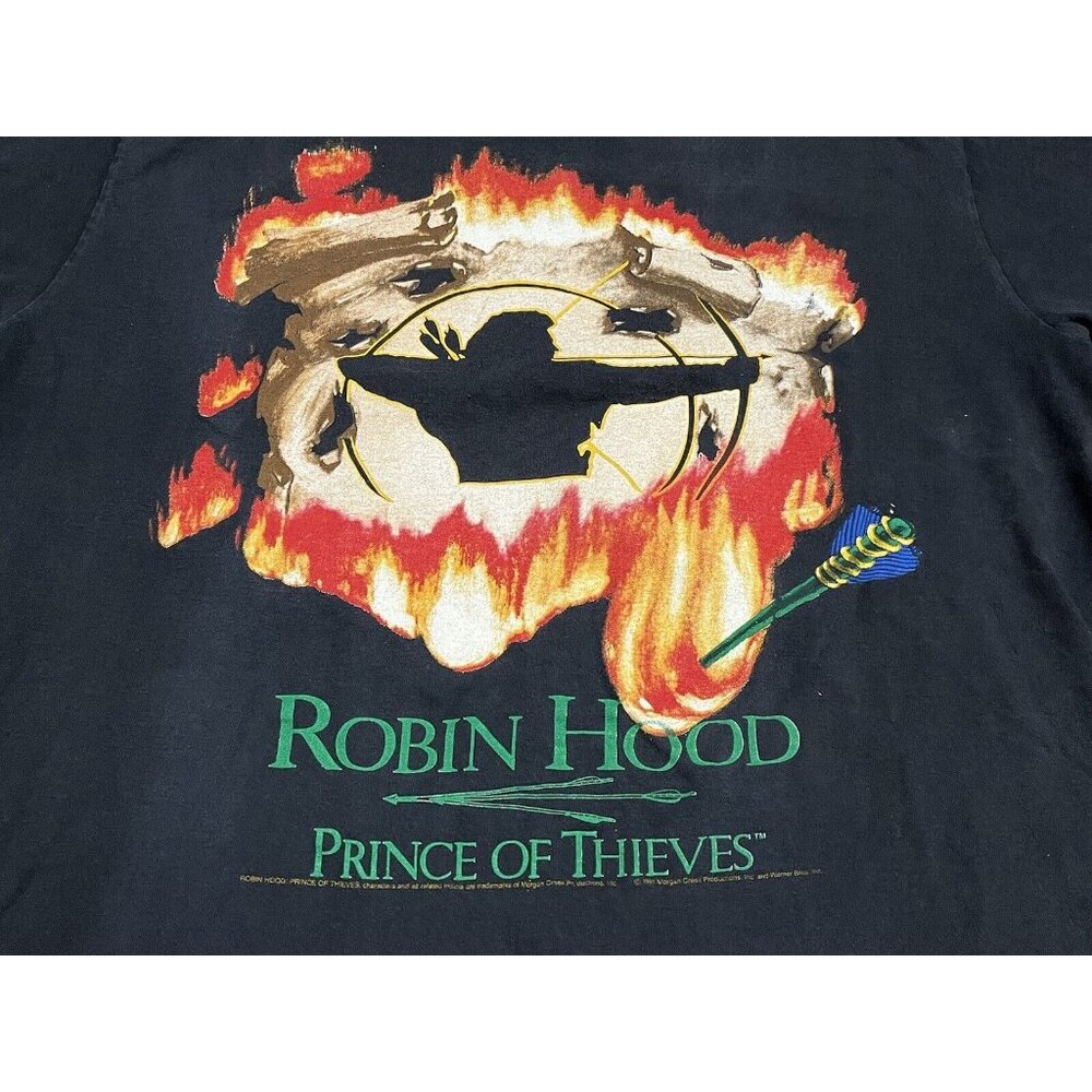 Vtg Robin Hood Prince Of Thieves Costner 1991 Movie Promo T Shirt Black L / XL - Picture 3 of 11